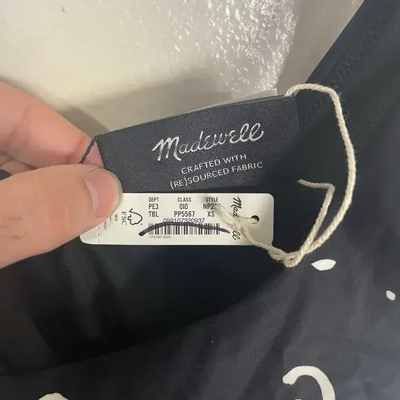 Madewell Scoop Neck One Piece Abstract Summer Trendy Swimsuit US Women's XS New - Picture 4 of 6